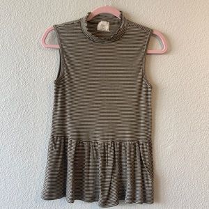 Anthropologie Green Sleeveless Top